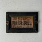 Rare Late 19th Century Antique Small Cast Iron Plaque Sign Stating  office Bell 