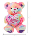 Valentine   s Day Princess Rainbow Teddy Bear Plush 21    Multicolor