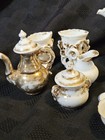 Vtg Child Tea Set China Teapot flower Vases  Cream  Sugar cup Play Set