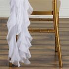 10 Pcs Chiffon Curly Chair Sashes Wedding Party Reception Dinner Decorations