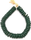 54 Ghana Handmade Recycled Glass Opaque Army Green Rondelle African Trade Beads