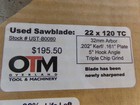Otm 22  Saw Blade 22 X 120 Tc 32mm Arbor  Approx 80  Life Left Ust-b0080 - Used