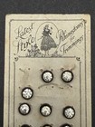 Vintage Rhinestone Solitaires In Black Glass Dimi Buttons On Original Card  d2 