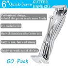 6 Inch Gutter Hangers 60pcs Hidden Bracket Aluminum Alloy Heavy Duty Support Cli