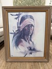 Popo And Ruby Lee  proud American  Native American Signed   Framed Art Print