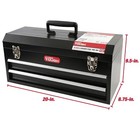 20-inch 2-drawer Tool Box  Tool Chest With Flip-up Lid  Black  Steel