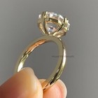 3 50 Ct Asscher Cut Lab Created Solitaire Engagement Ring For Women