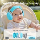 Baby Ear Protection Earmuffs For Infants   Toddlers 24db Noise Cancelling Blue