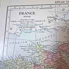 Antique 1909 France Netherlands Belgium Color Map Rand-mcnally Atlas Page