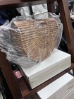 Bamboo Purse Handbag Natural Bamboo Wood Half Moon - 11 1 4  X 9 5  - New