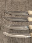 Cutco 1759 White Pearl Handle Set Of 4 Serrated Steak Knives Used Table Knife