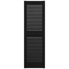 14 5 In  X 60 In  Louvered Vinyl Exterior Shutters Pair In Black