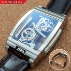 Mens Silver Bridge Manual Mechanical Watch - Brown Leather Diasteria 1688