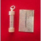 Takrut Chinnabanchorn Katha Gold Plated Mantra Takrud Pendant Thai Buddha Amulet