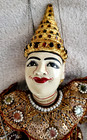 Wood Indonesian Thailand Thai Balinese Gold Gilded Puppet Marionette Hun Lakhon