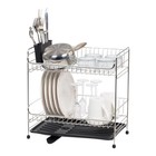 Black Iris Medium 2-tier Dish Drainer With Adjustable Drain Spout