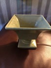 Vintage Green Pottery 1950   s Planter 5    Tall 5 5    Square Top Ceramic Flower Pot