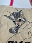 Vintage Chessie Cat Hand Embroidered Pillow Nursery Door Hanger Do Not Disturb
