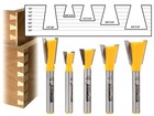 5 Bit Dovetail Router Bit Set - 1 4  Shank - Yonico 14520q
