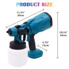 High Pressure Cordless Paint Sprayer 800ml Electric Hvlp Spray Gun W  2 Battery