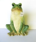    large Ceramic Green Sitting Frog Garden Statue Figurine Statue 10  New