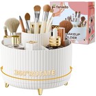 360   Rotate Makeup Brush Holder Organizer  Makeup Organizers Countertop  White