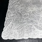 Vintage Shantou White Ornate Hand Embroidery Handkerchief swatow Heritage 3928 