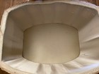 Vintage Wicker Ratten Sewing Basket Floral Fabric 2 Handles 13   x 10   x 8   