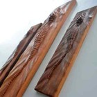 Crocodile Sculpture Antique Looking Wall Hanging Wooden  Polished Wall Decor