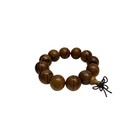 Chinese Brown Wood Grain Beads Hand Rosary Praying Bracelet Ws4863
