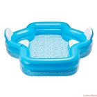 Blue Inflatable Family Pool - 2 Seat Grand Luxe Swimming Pool For Age 6 