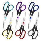 6 Pack 8 Inch Scissors - Sharp Comfort Grip Office  Home  School Craft Supplies 