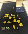 Vintage 24k Gold Plated Buttons And Pins Lot - American Legion Brooks Brothers