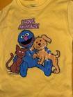 Y2k Vintage Top Tee Cat Dog Sesame Street Grover Short Sleeve Shirt Size 3-4 Ts1