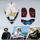 Dot Adult Youth Kids Motorcycle Dirt Bike Atv Motocross L Helmet gloves goggles