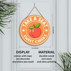 Funny Bathroom Wood Sign Wall Decor  Peach Butt Round Wooden Hanging Sign 