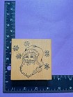 Embossing Arts Co  Rubber Stamp Wood Mt Santa Claus Face Snowflake Christmas Vtg