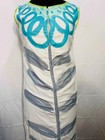 1960s Vintage Vera Neuman Blue Purple Abstract Metal Zip Front Cotton Dress Bug