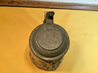 German Saltglaze Pewter Lidded Beer Stein - I  E  Krebs - Rare