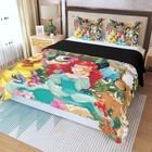 Disney Princess Characters Print Duvet Cover Set  3pcs  Quilt Cover   Pillowcase