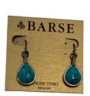 Barse Genuine Turquoise Earrings Teardrop Dangle Drop Sterling Silver New  68