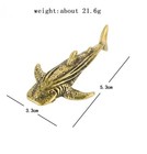 Brass Shark Animal Statue Small Sculpture Tabletop Figurine Home Decor Gifts