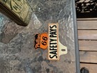 Vintage Old Phillips 66 Motor Oil Metal License Plate Topper Sign Gas Auto Can