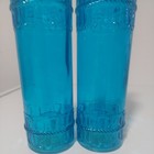 Vintage Blue Glass Decanter Vase Textured Home Decor 
