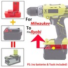 New Battery Adapter For Milwaukee 18v Li-ion Battery To For Ryobi 18v Power Tool