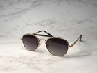 Vintage Aviator Sunglasses For Women Men  Gold Frame Gradient Black Lenses