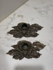 Vintage 1922 Metal Cast Iron Christmas Candleholders Set Of 2 Great Condition 