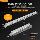 Gardhom Folding Motorcycle Ramp Dirt Bike Aluminum Silver 