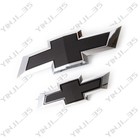 New 2021-2026 Suburban Tahoe Front   Rear Chrome Black Bowtie Emblems Kit Oem