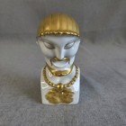 Rare Gio Ponti Richard Ginori Erme Male Bust Porcelain Sculpture Italy Gold Gilt